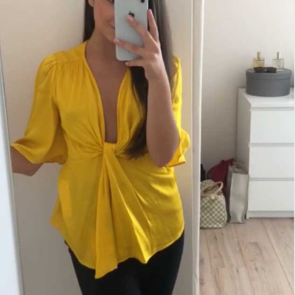yellow tops zara